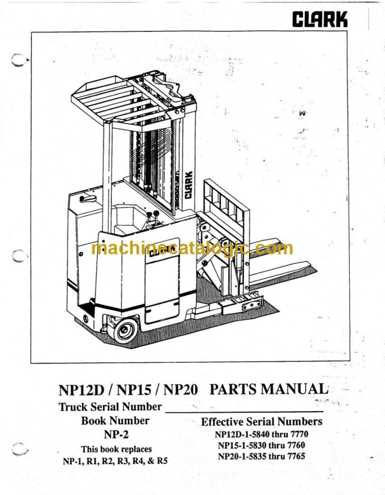 Clark NP12D, NP15, NP20 Forklift Parts Manual (NP-2)