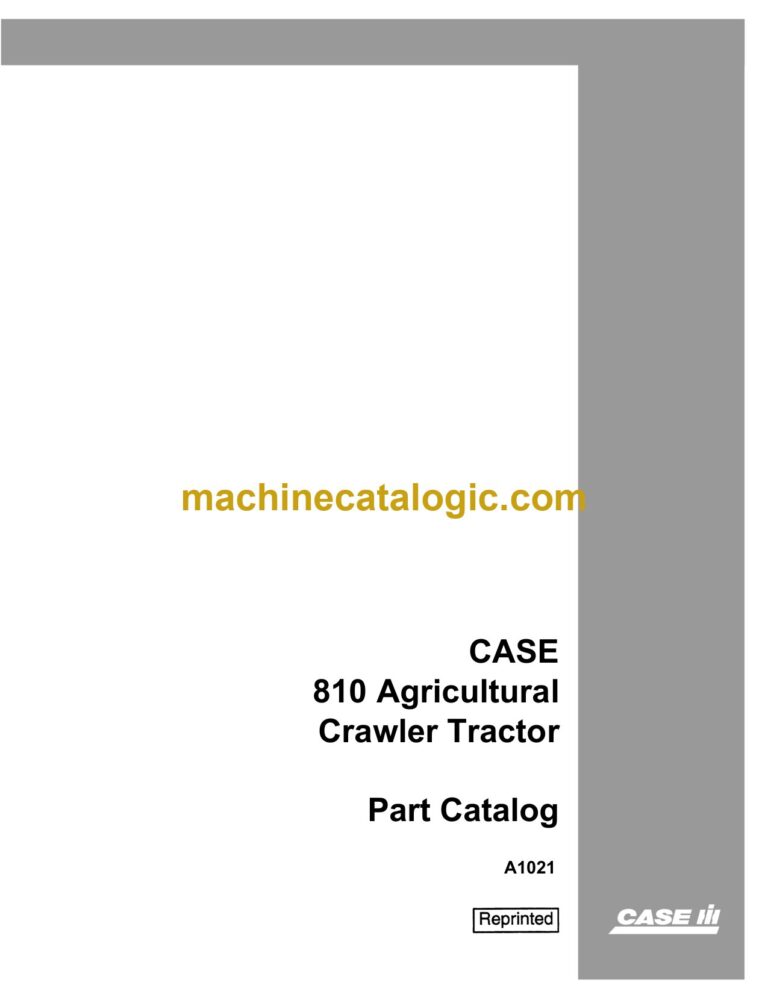 Case 810 Agricultural Crawler Tractor Parts Catalog
