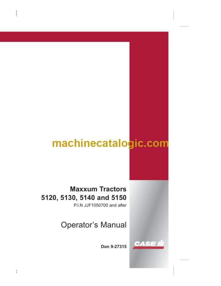 Case 5120, 5130, 5140, 5150 Maxum Tractor Operator Manual