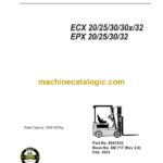 Clark ECX20, ECX25, ECX30, ECX30x, ECX32, EPX20, EPX25, EPX30, EPX32 Forklift Service Manual (SM717)