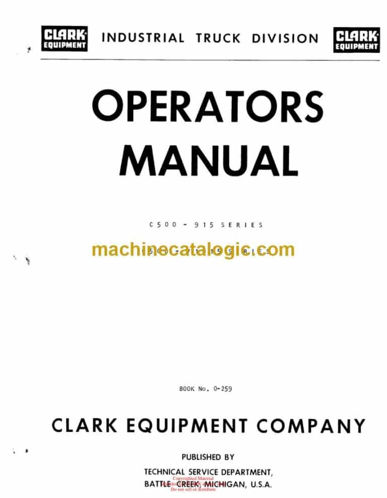 Clark C500-915, C500-Y1015 Series Operators Manual (O-259)