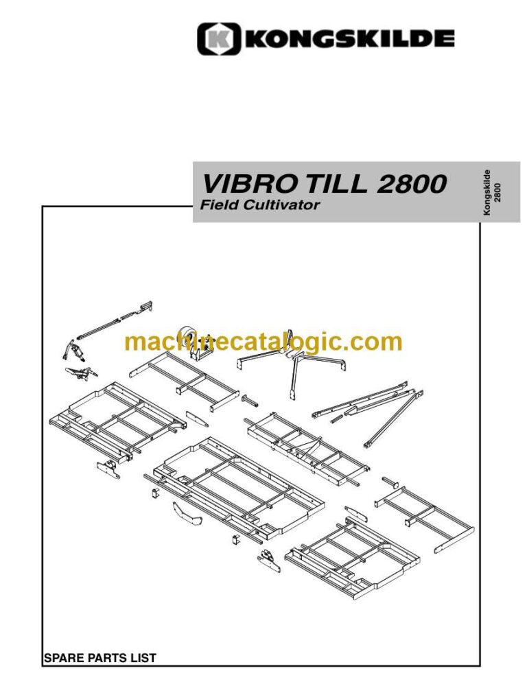 Kongskilde Vibro-Till 2800 Field Cultivator Spare Part List