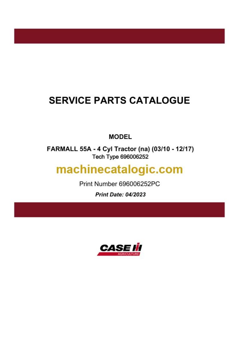 Case Farmall 55A 4 Cylinder Tractor Service Parts Catalogue