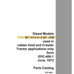 Case DT414, DT466 used in rubber tired and Crawler Tractor applications only form Parts Catalog