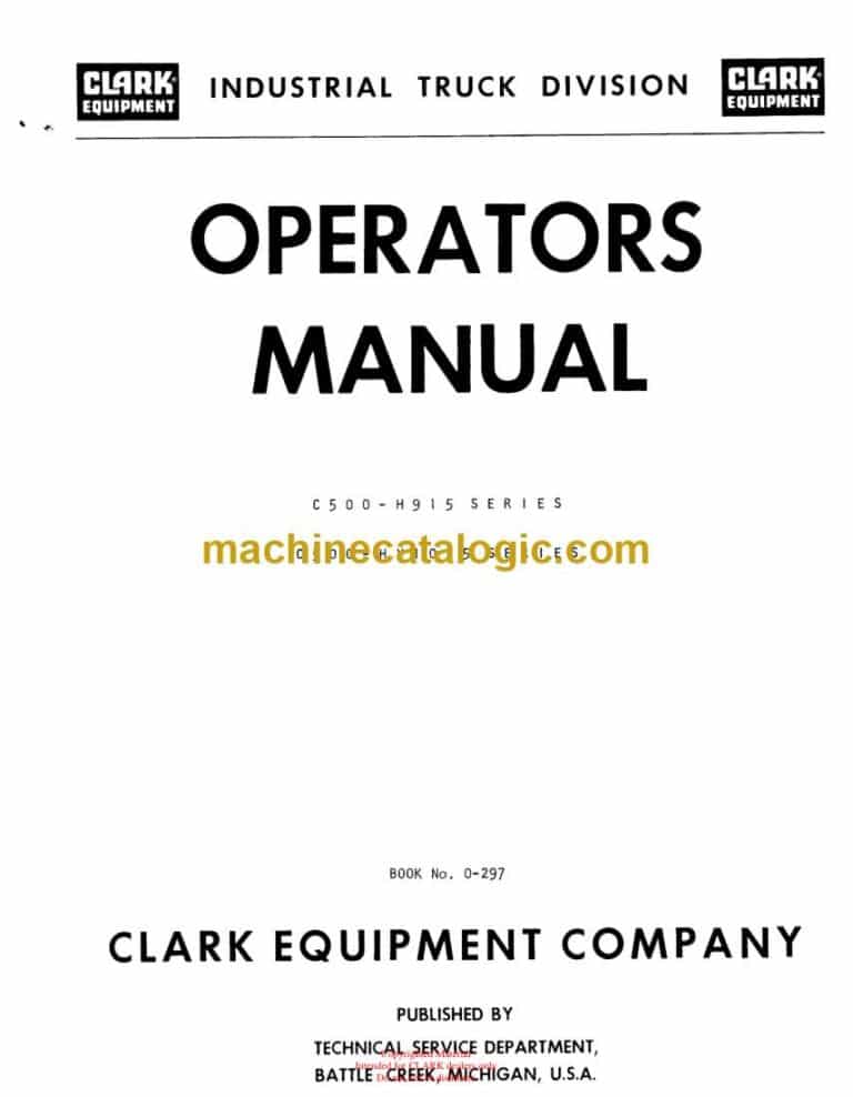 Clark C500-915, C500-Y1015 Series Operators Manual (O-297)