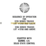 Clark E235, E355 Series Truck Sequence of Operation (EC250 Control)