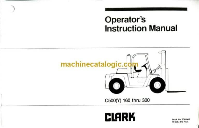 Clark C500(Y) 160 thru 300 Forklift Operators Manual (OI-338)