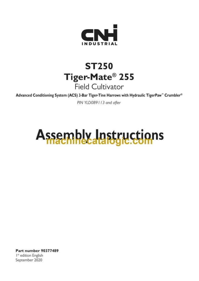CNH ST250 Tiger-Mate 255 Field Cultivator Assembly Instructions