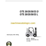 Clark GTS20d, GTS25d, GTS30d, GTS33d, GTS20L, GTS25L, GTS30L, GTS33L Engine Forklift Service Manual (SM783)