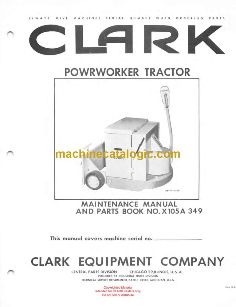 Clark Powrworker Tractor Parts Manual (X105A)