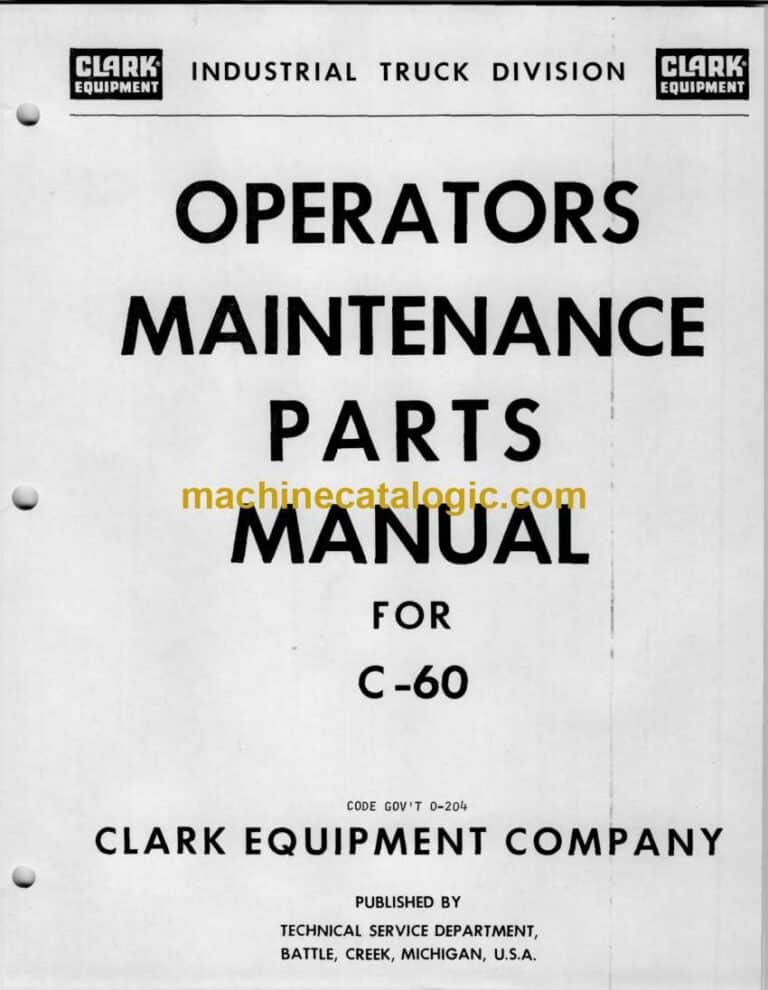 Clark C60 Forklift Operator and Maintenance Manual (O-204)