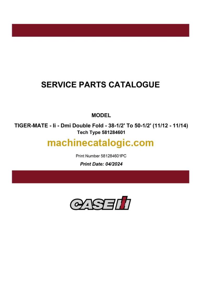 Case TIGER-MATE - Ii - Dmi Double Fold - 38-12' To 50-12' Service Parts Catalogue