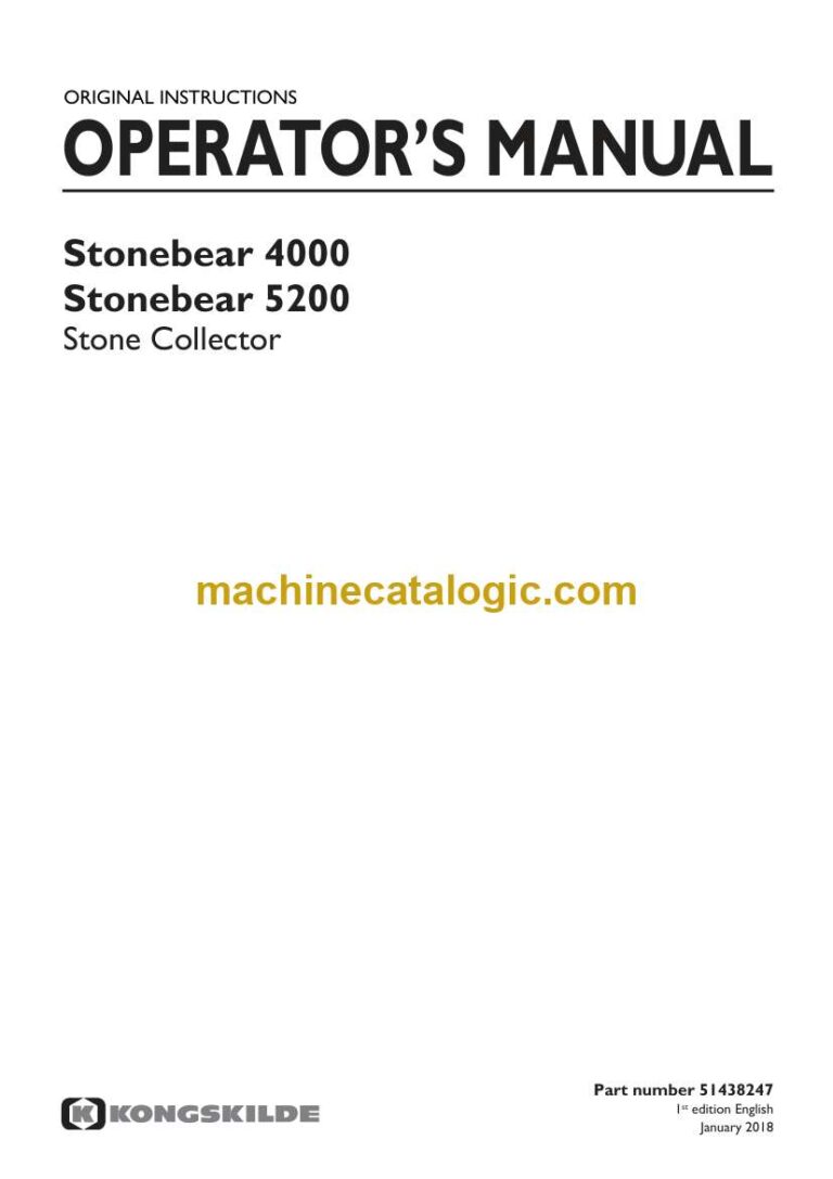 Kongskilde Stonebear 4000, 5200 Stone Collector Operator Manual