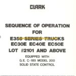 Clark E355 Series Truck and EC30E, EC40E, EC50E Sequence of Operation (C185_200 Control)