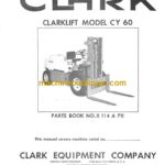 Clark Clarklift CY60 Forklift Parts Manual (X114A)