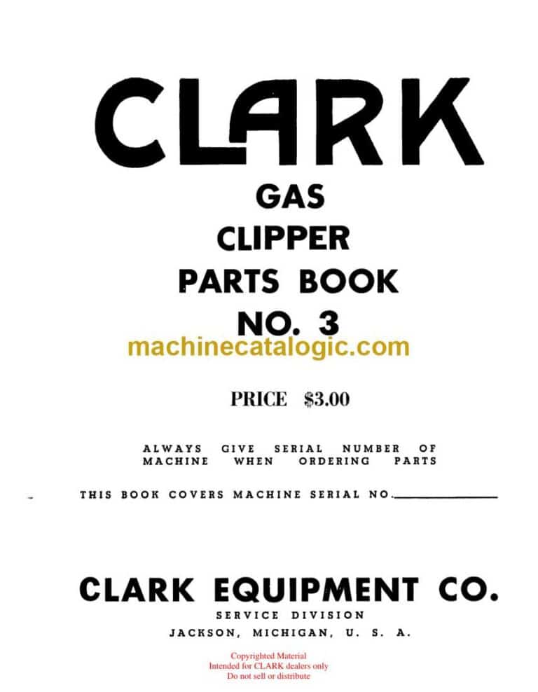 Clark Gas Clipper No3 Parts Manual (NO.3)