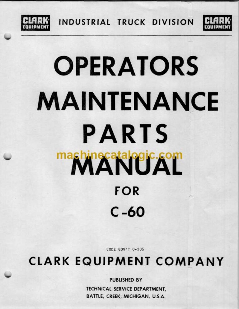 Clark C60 Forklift Operator and Maintenance Manual (O-205)