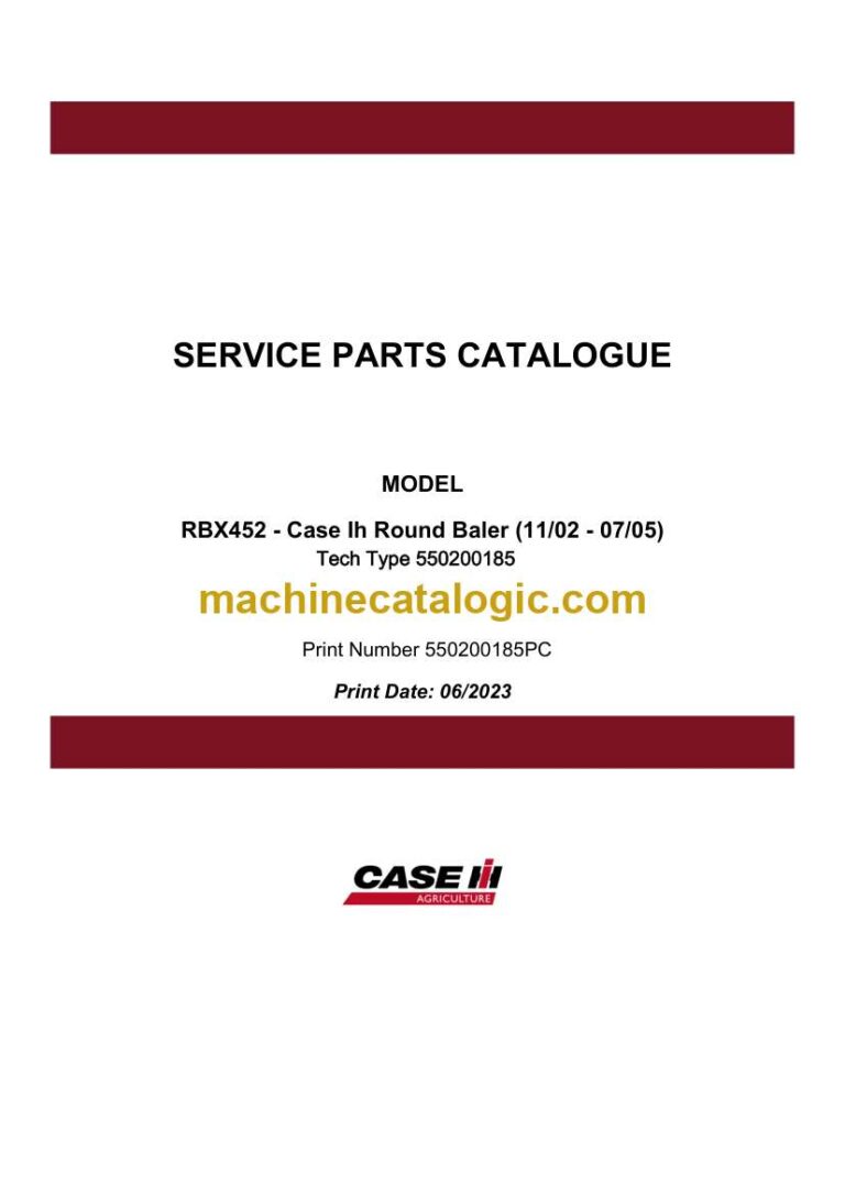 Case RBX452 Round Baler Service Parts Catalogue
