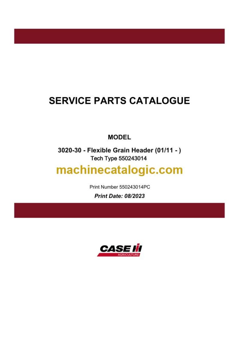 Case 3020-30 Flexible Grain Header Service Parts Catalogue