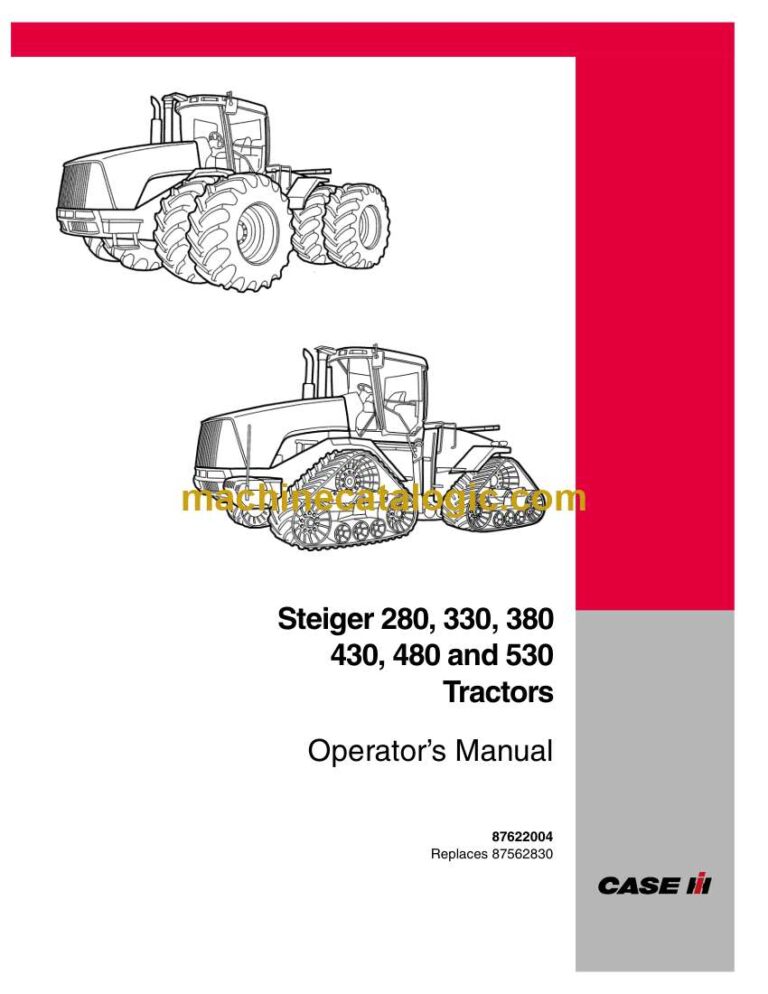 Case Steiger 280, 330, 380 430, 480 and 530 Tractors Operator Manual