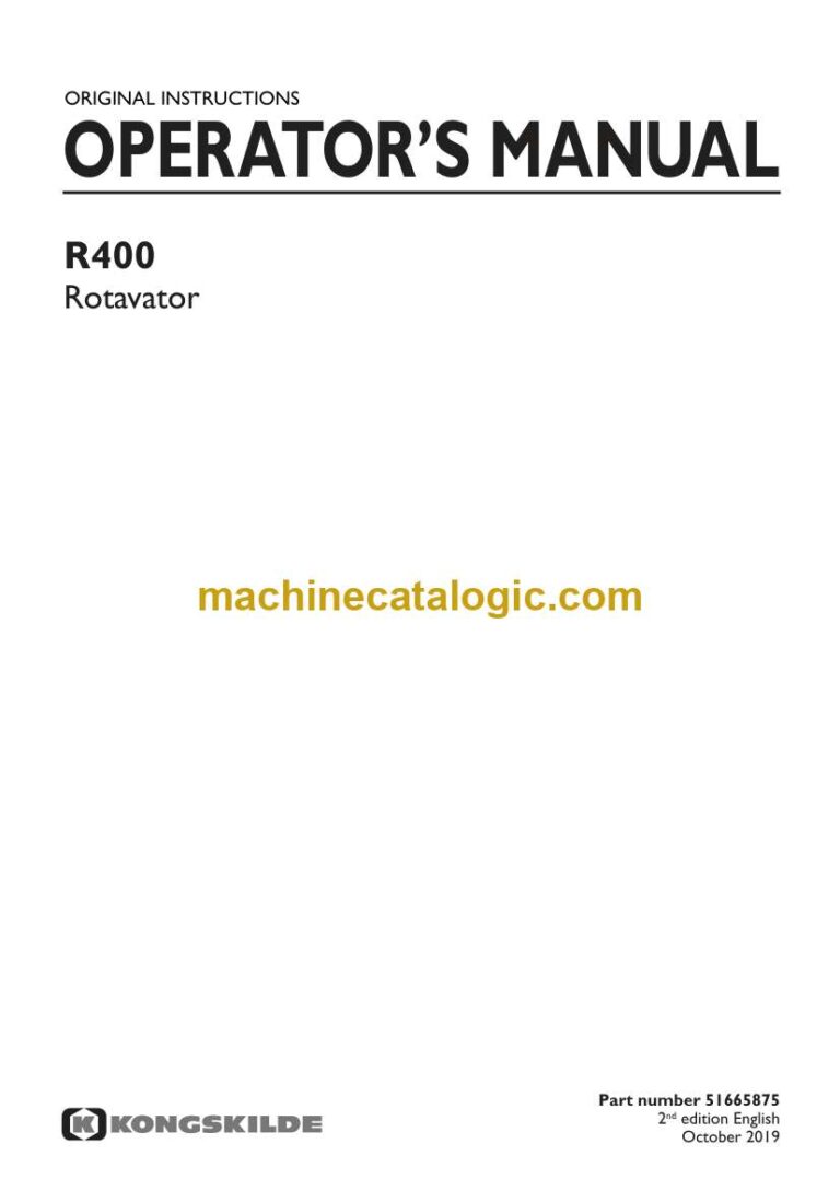 Kongskilde R400 Rotavator Operator Manual
