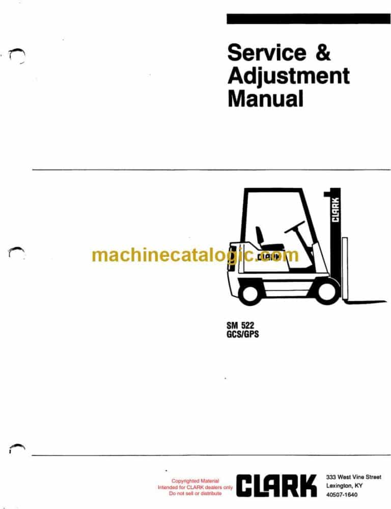 Clark GCS, GPS Forklift Service Manual (SM522)