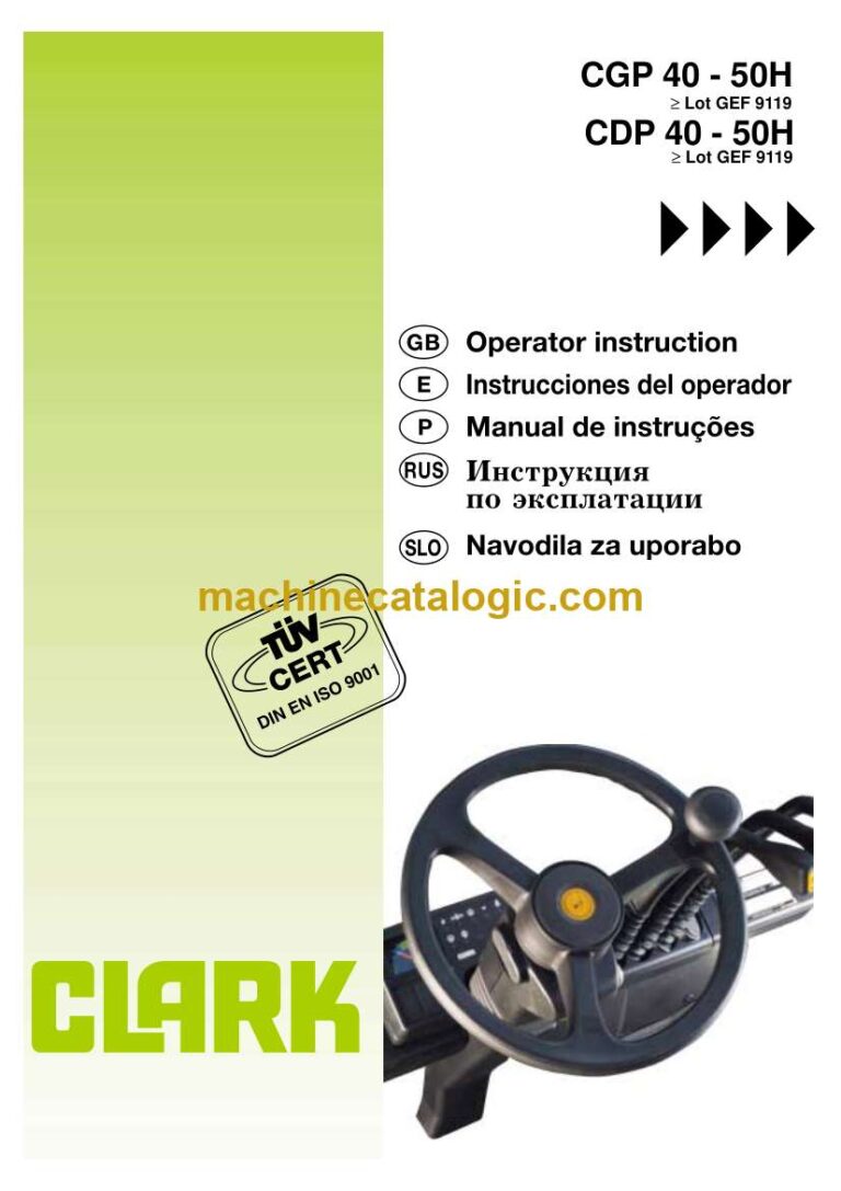 Clark CGP40-50H, CDP40-50H Forklift Operators Manual (OI-772)