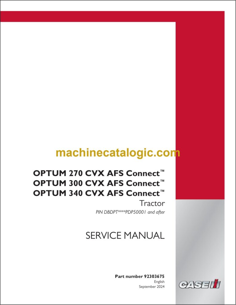 Case Optum 270, 300, 340 CVX AFS Connect Tractor Service Manual