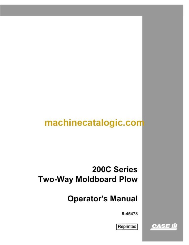 Case 200C Series Two-Way Moldboard Plow Operator Manual