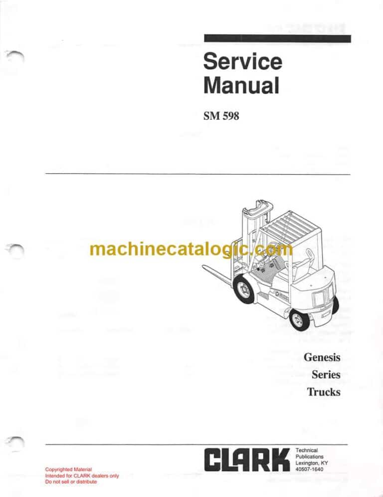 Clark Genesis Series Truck Service Manual (SM598)