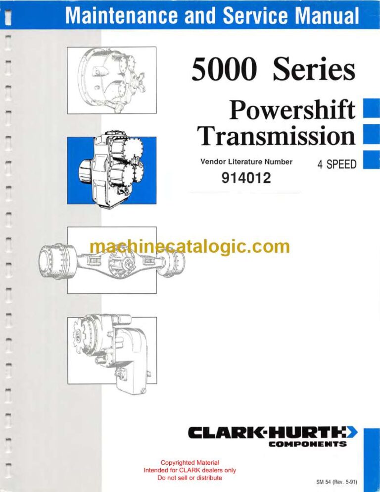 Clark 5000 Series Powershift Transmission 4 Speed Maintenance and Service Manual (914012)