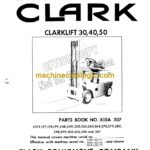 Clark Clarklift 30, 40, 50 Forklift Parts Manual (X10A)