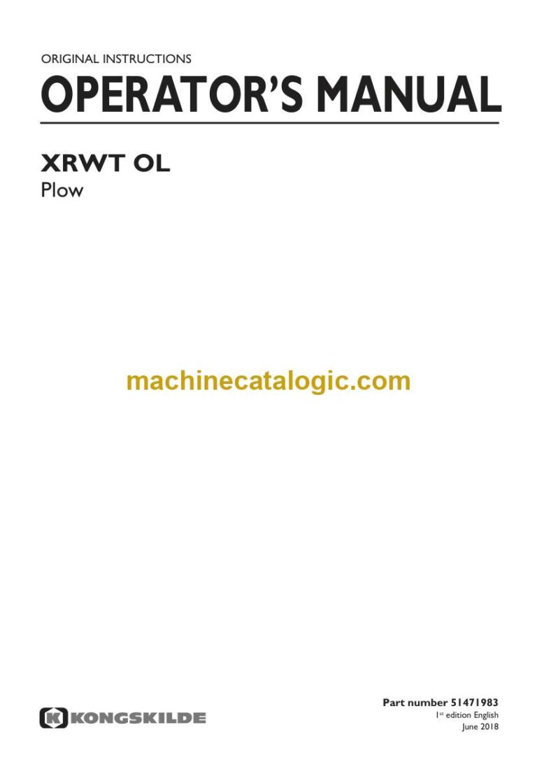 Case XRWT OL Plow Operator Manual