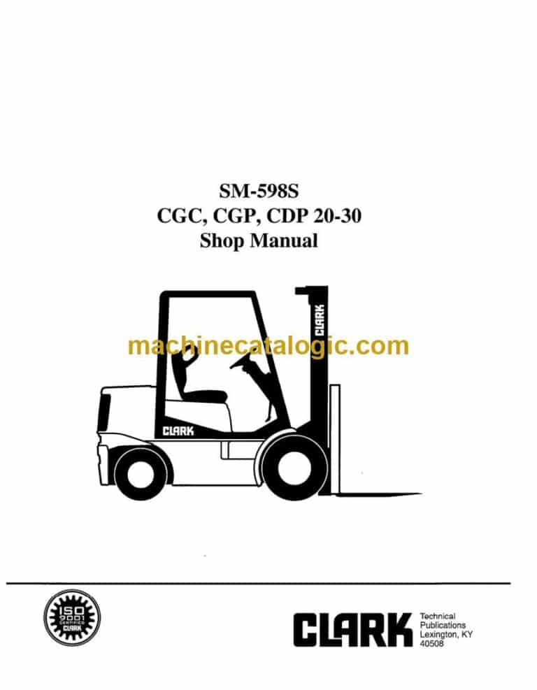 Clark CGC, CGP, CDP 20-30 Forklift Service Manual (S598S)