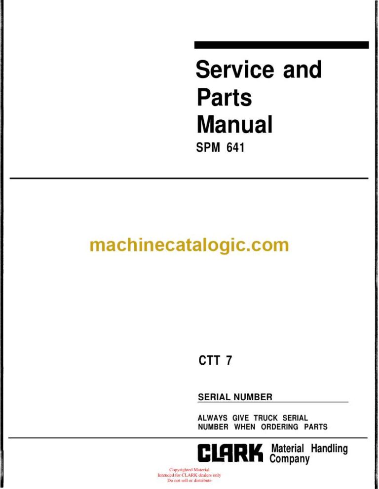 Clark CTT7 Service and Parts Manual (CTT7_SPM-641)