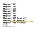 Case Magnum 265, 295, 325, 355, 385, 405 and Magnum 355, 385, 405 Rowtrac Tractor Operators Manual