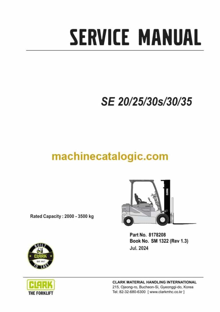 Clark SE20, SE25, SE30s, SE30, SE35 Forklift Service Manual (SM1322)