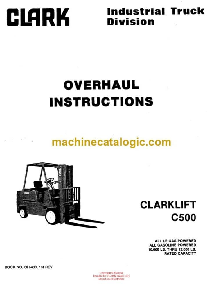 Clark C500 All Gas Powered Overhaul Manual (OH430)