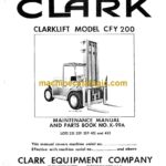 Clark Clarklift CFY200 Forklift Parts Manual (X-99A)