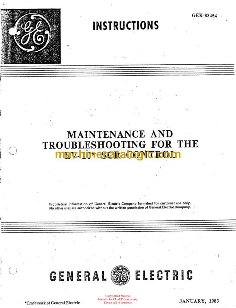 General Electric EV10 SCR Control Maintenance and Troubleshooting (EV-10_SCR)