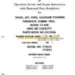 Clark CY40B Truck, Lift, Fork, Gasoline Powered Pneumatic Rubber Tires Technical Manual (GX28B6)