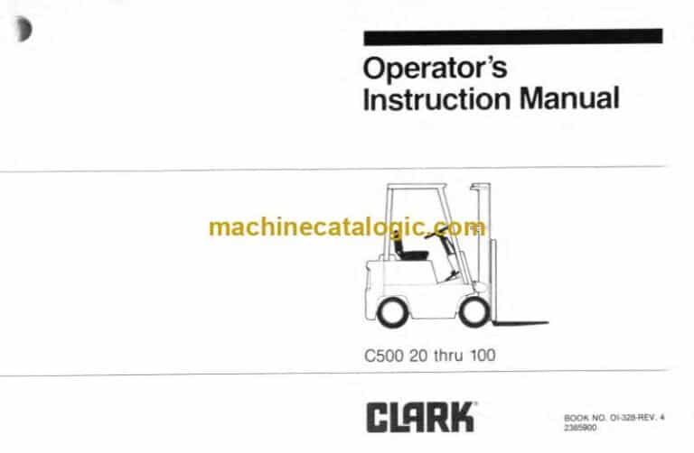 Clark C500 20 thru 100 Forklift Operators Manual (OI-328)