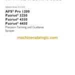 Case AFS Pro 1200 Patriot, 3250 Patriot, 4350 Patriot, 4450 Precision Farming and Guidance Sprayer Software Operating Guide