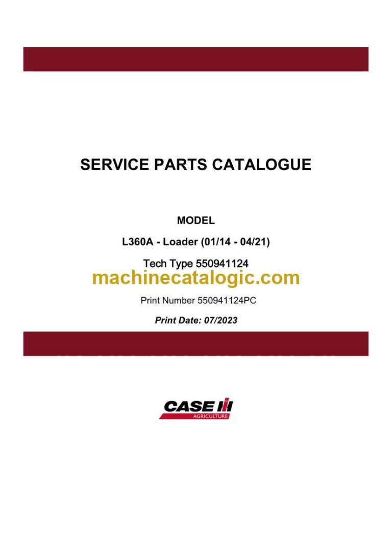 Case L360A Loader Service Parts Catalogue