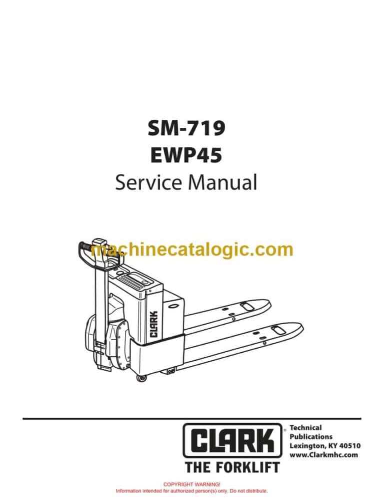Clark EWP45 Pallet Truck Service Manual (SM719)