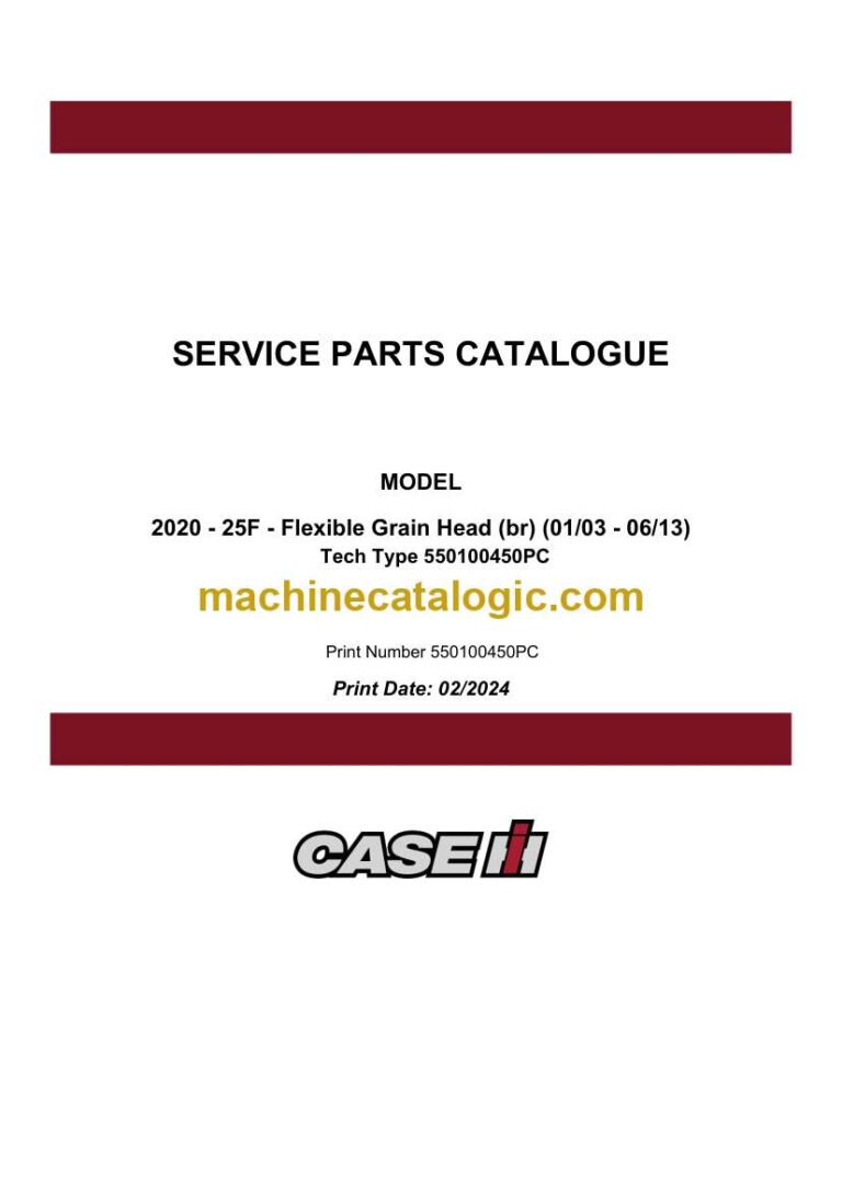 Case 2020 - 25F Flexible Grain Head Service Parts Catalogue