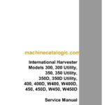 Case Models 300, 300 Utility, 350, 350 Utility, 350D, 350D Utility, 400, 400D, W400, W400D, 450, 450D, W450, W450D Harvester Service Manual
