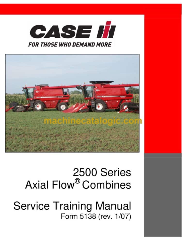 Case 2500 Series Axial Flow Combines Service Training Manual