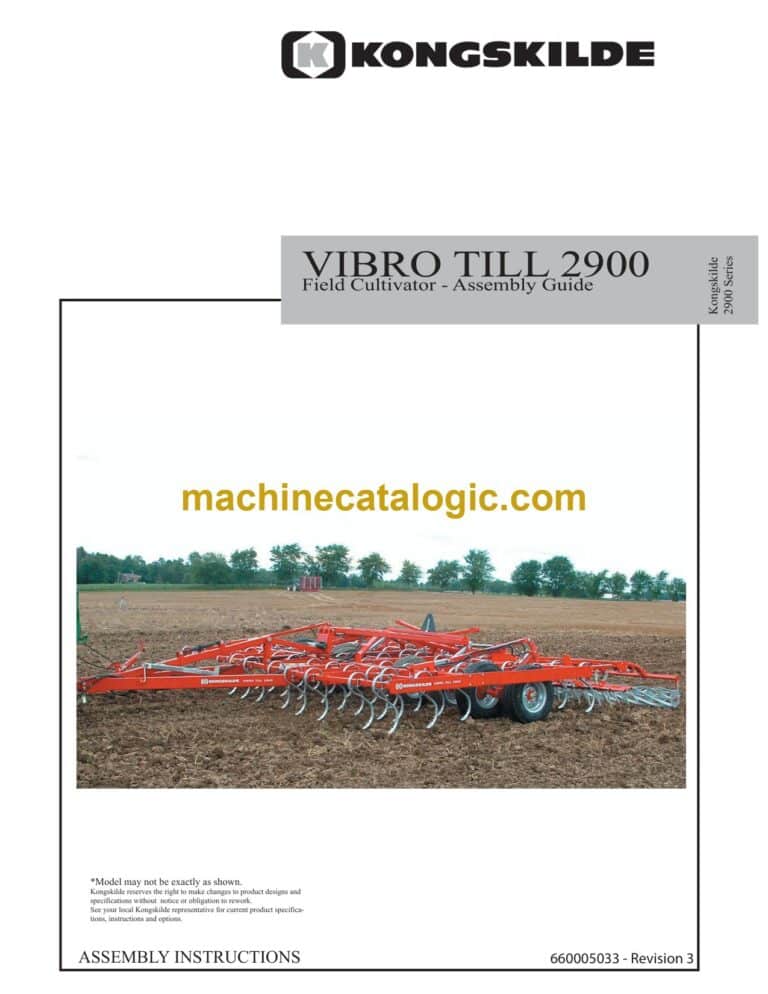 Kongskilde Vibro Till 2900 Field Cultivator Assembly Instructions