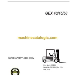 Clark GEX40, GEX45, GEX50 Forklift Service Manual (SM889)